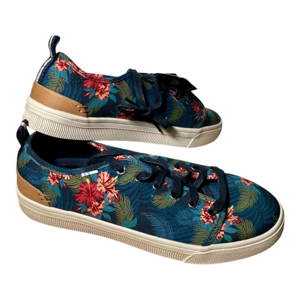 New Toms Navy Tropical Print Trvl Lite Low Top Sneakers Women’s 8.5